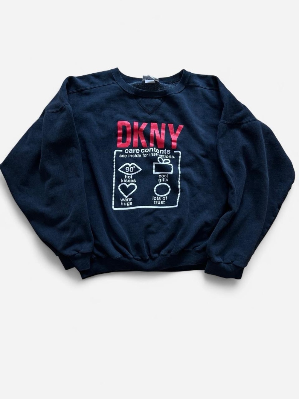 90s Y2K DKNY Crewneck Sweatshirt One Size Fits All Relaxed Slouchy Cozy Normcore
